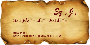 Szijártó Jolán névjegykártya