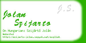 jolan szijarto business card
